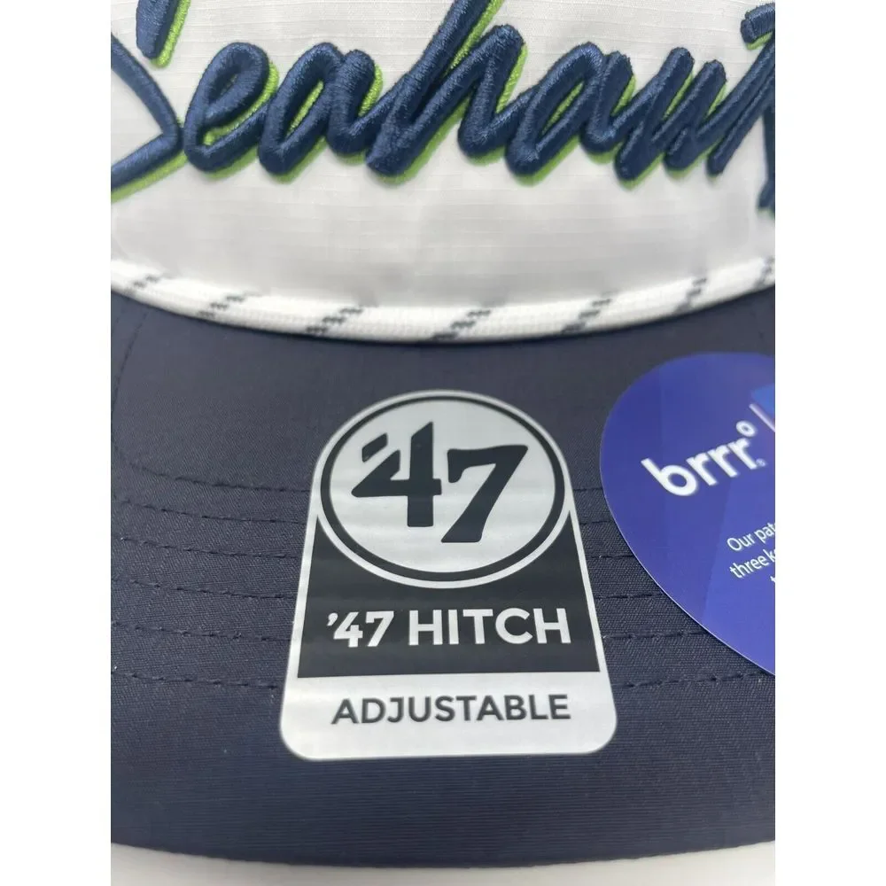 '47‎ Seattle Seahawks Snapback Hat Cap Hitch White Adjustable NFL Mens Brand New